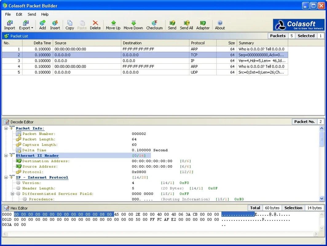 Colasoft Packet Builder for Windows - Test Network Security