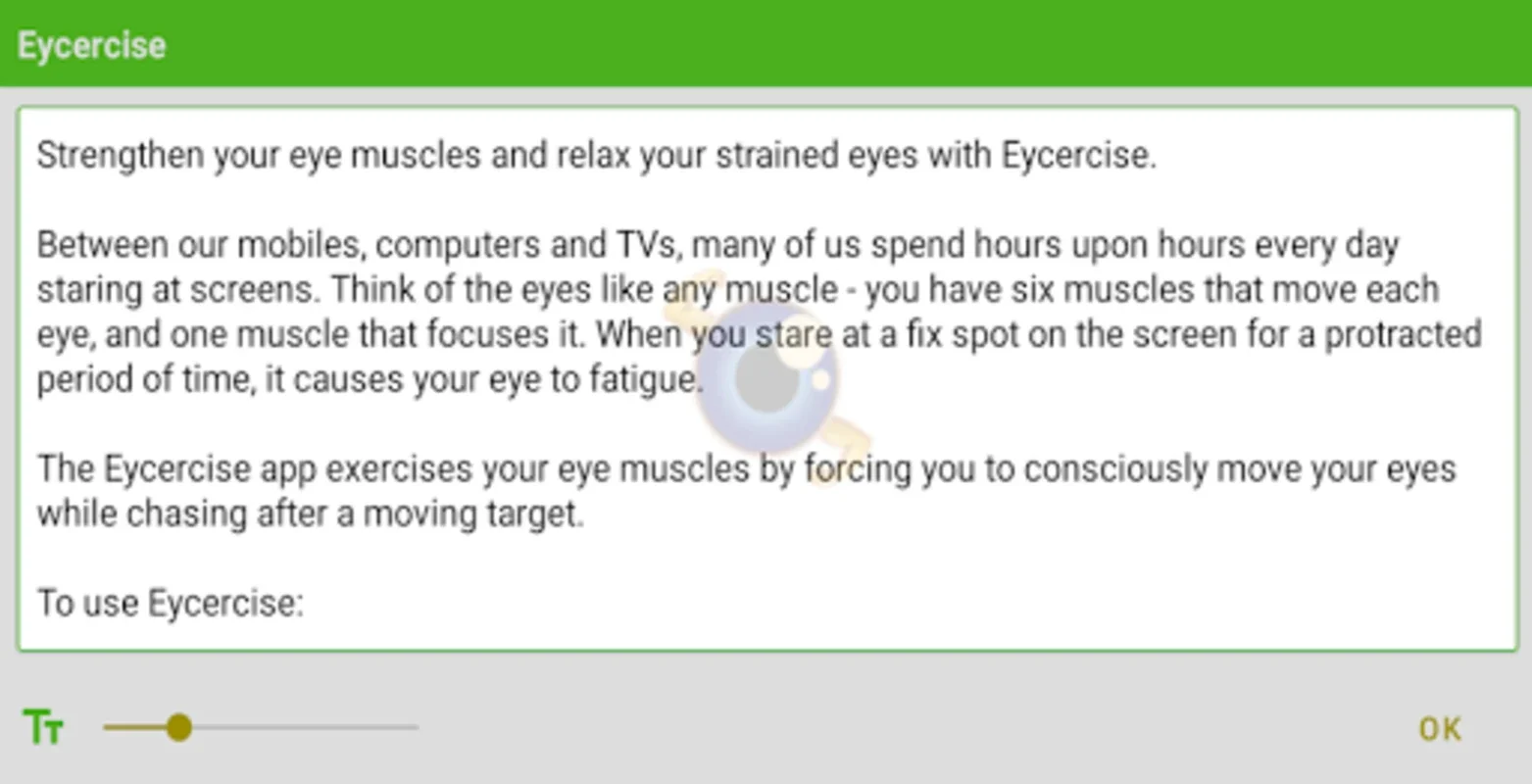 Eycercise Yoga for your eyes for Android - Alleviate Eye Strain