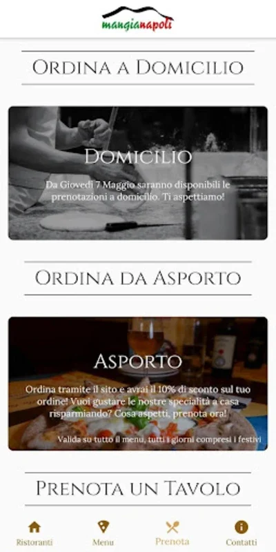 Mangianapoli for Android: Order Napoli Pizza in Rome