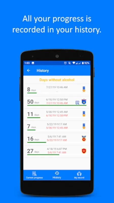 DWI : Days Counter for Android - Track Personal Progress