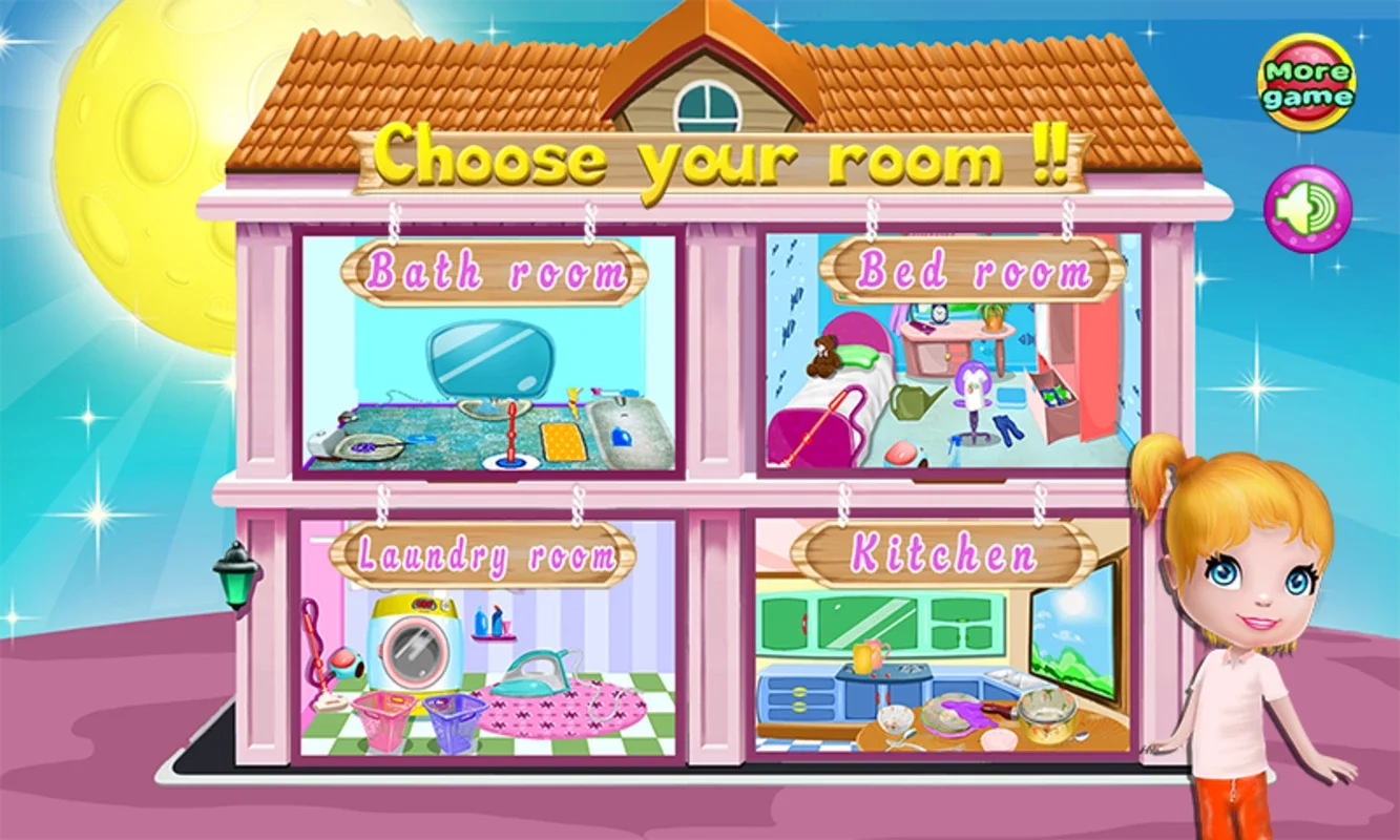 Clean up messy room with Nana for Android - Fun Cleaning Skills Game