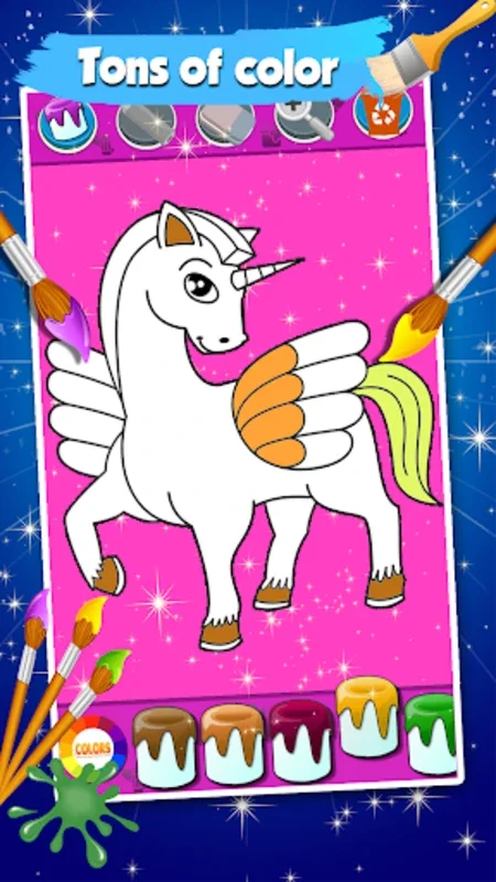 Sparkles Unicorn Coloring Page for Android - Fun Coloring App