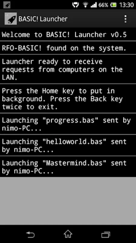 BASIC! Launcher (WiFi) for Android - Seamless Coding Experience