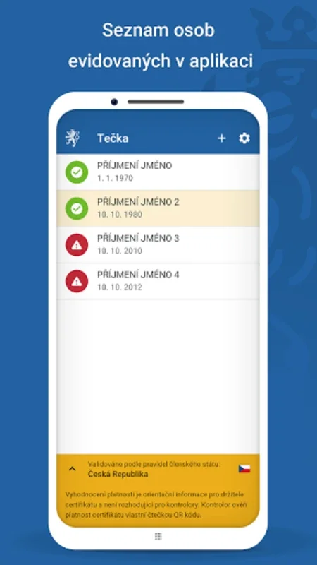 Tečka for Android: Manage COVID - 19 Health Status