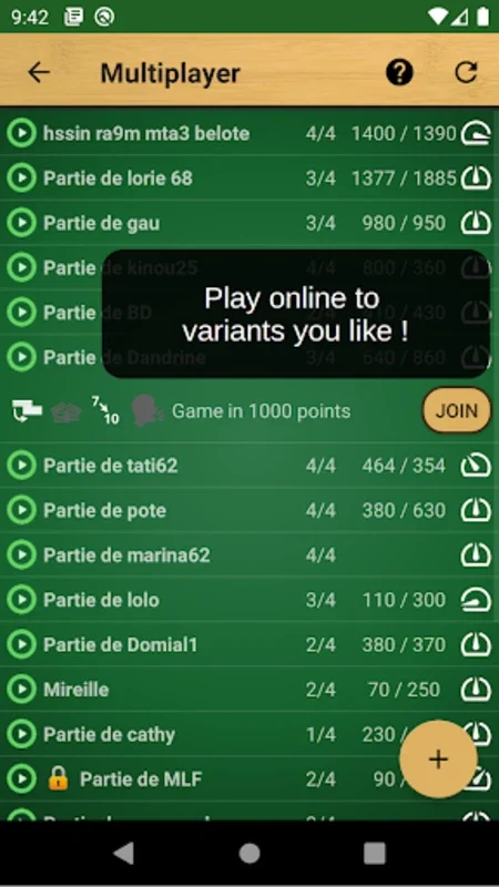 French Belote for Android - Free Global Multiplayer