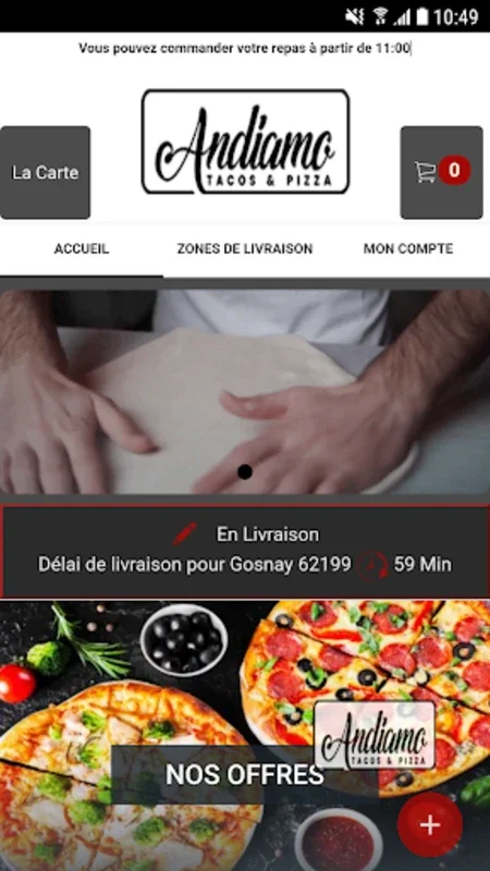 Andiamo Pizza Bruay for Android - Order Fresh Pizza in 40 Min