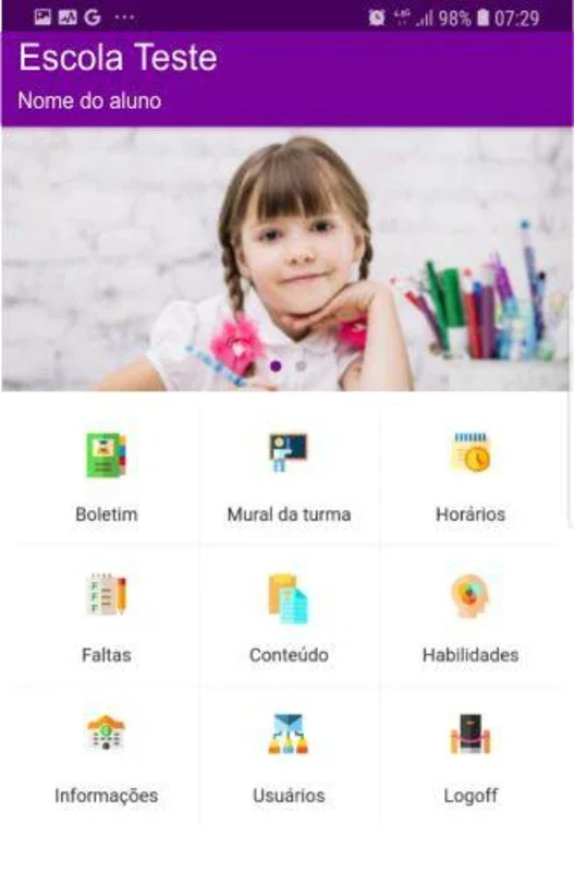 GEP - Sala de Aula for Android: Monitor Child's Progress