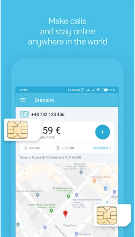 Drimsim — mobile data abroad for Android: Seamless Connectivity