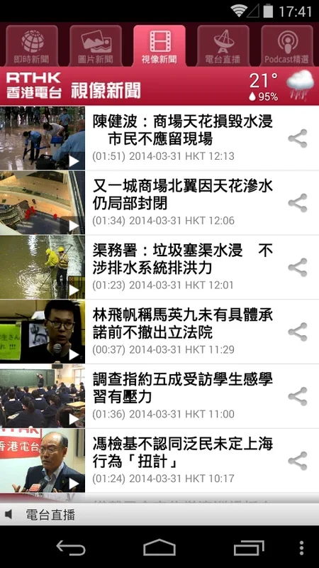 RTHK On The Go for Android - Engaging Content Hub