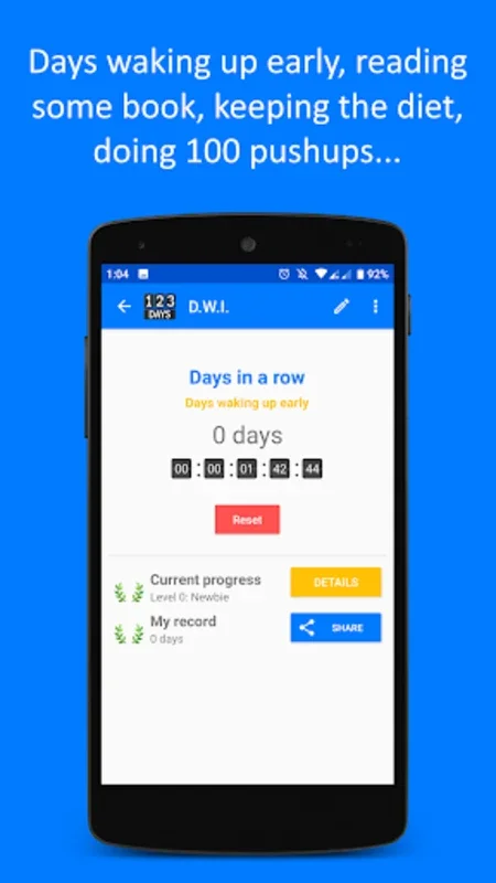 DWI : Days Counter for Android - Track Personal Progress