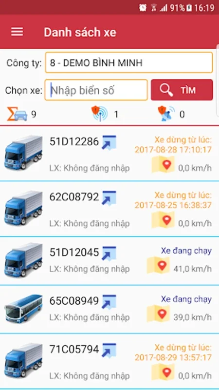 Bình Minh GPS for Android: Real-Time Vehicle Monitoring