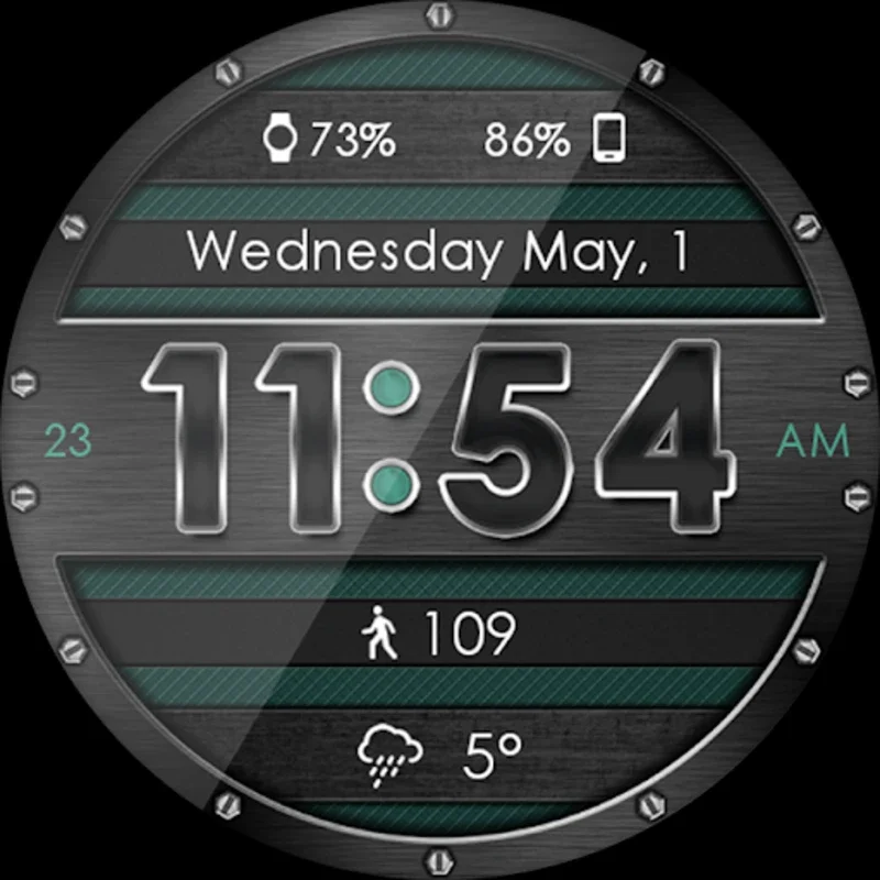 Metallic Mesh HD Watch Face for Android - Stylish & Functional