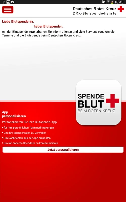 Blutspende beim DRK for Android - Streamline Blood Donations