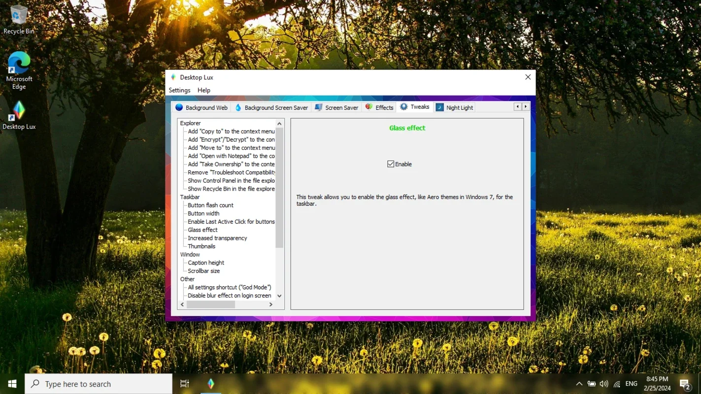 Desktop Lux for Windows - Free Customization Tool