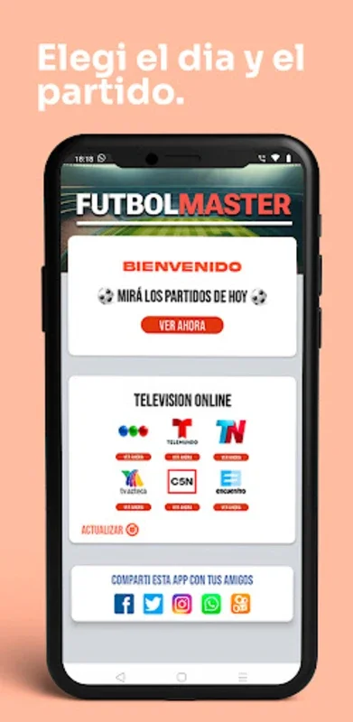 Futbol Master for Android - Track Soccer Live