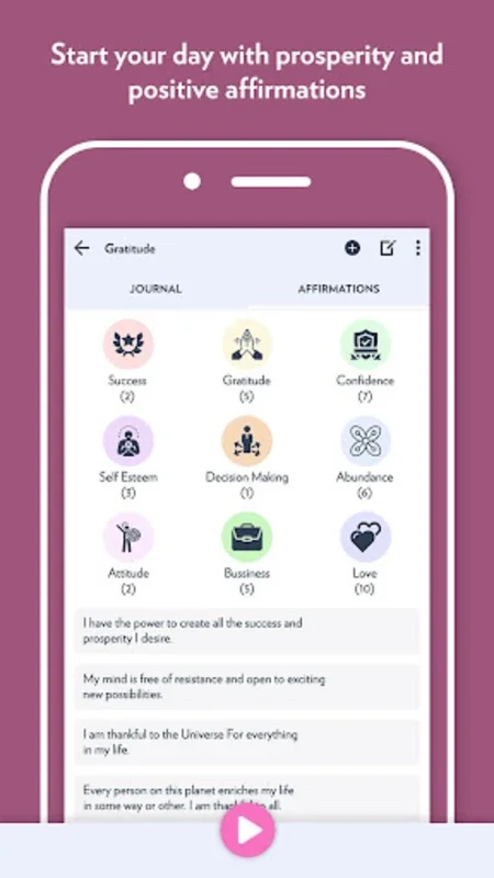 Gratitude for Android - Enhance Mindfulness with Daily Affirmations