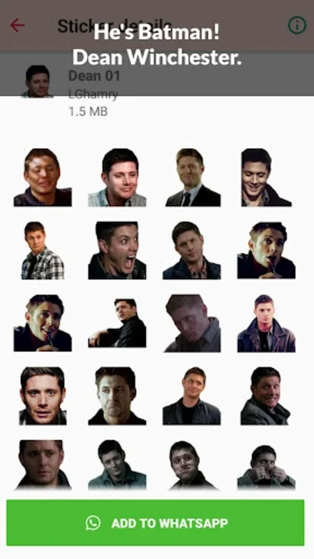 SPN Stickers for WhatsApp on Android: Supernatural Stickers for Your Chats