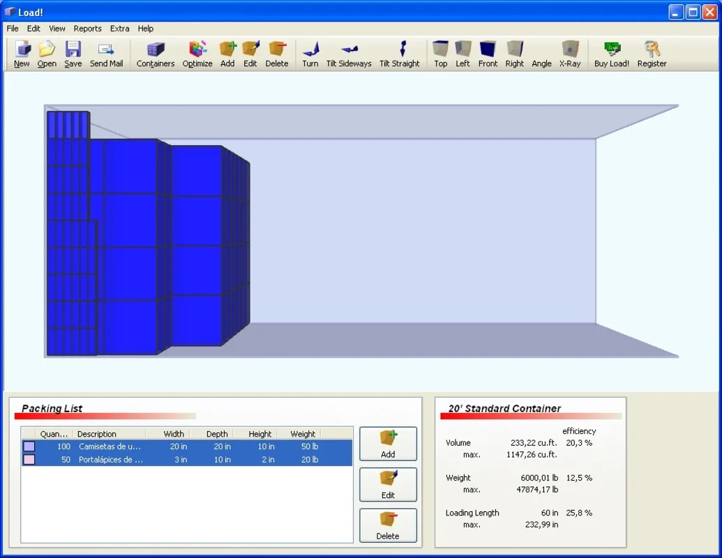 Load for Windows - Optimize Shipping Capacity