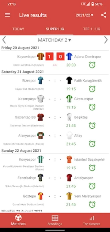 Live Scores for Super Lig 2023 for Android - Real-Time Updates