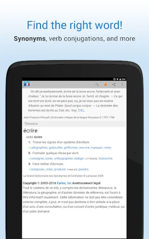 French Dictionary & Thesaurus for Android: Comprehensive Language Aid