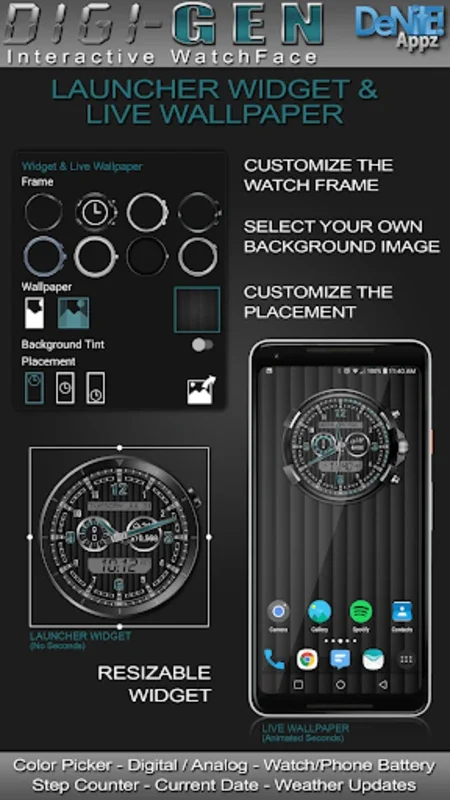 Digi-Gen HD Watch Face for Android: Customizable Interface