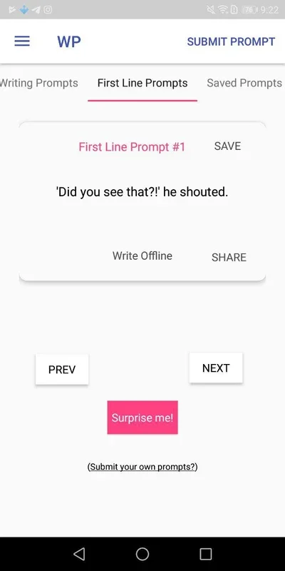 Writing Prompts for Android - Unlock Your Creativity