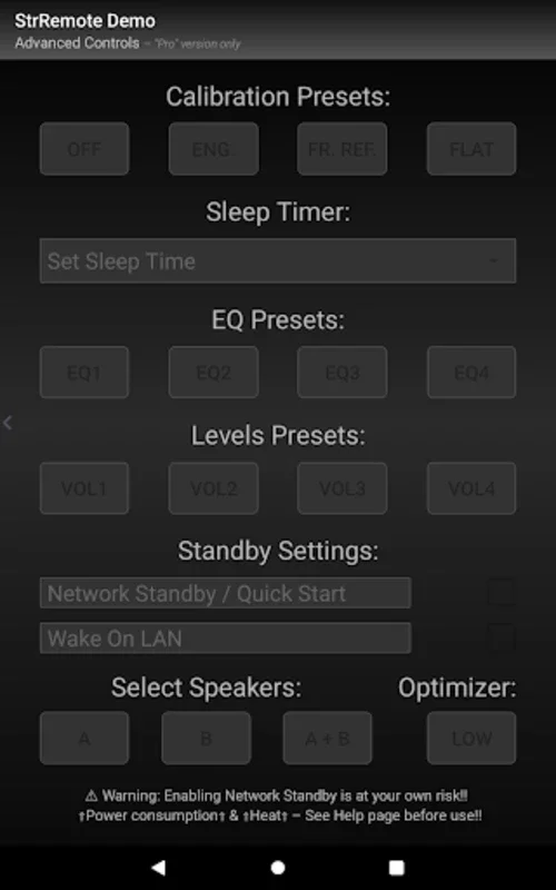 StrRemote Demo for Android - Manage Your Sony Home Theater AV Receivers