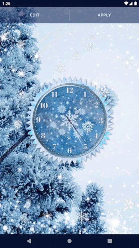 Winter Snow Clock Wallpaper for Android - Elegant Winter Display