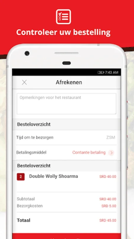 FoodDelivery for Android - Order Food Online in Suriname