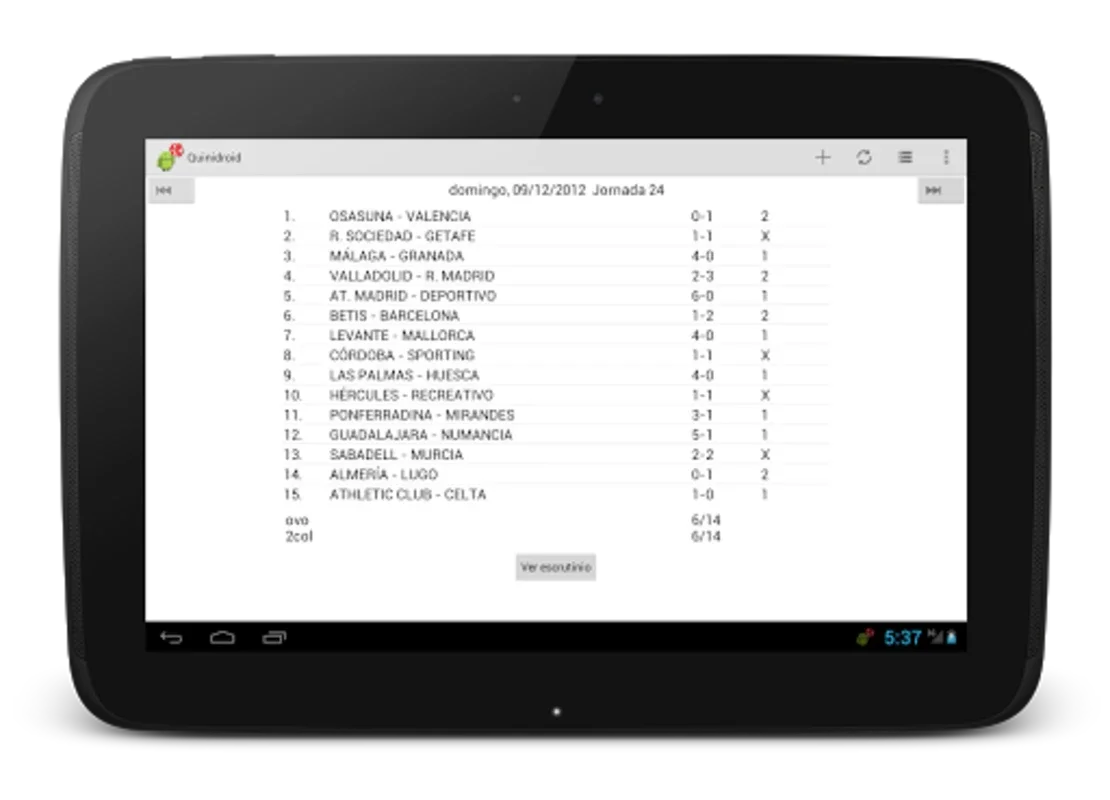 Quinidroid for Android - Manage Sports Pools in Real-time