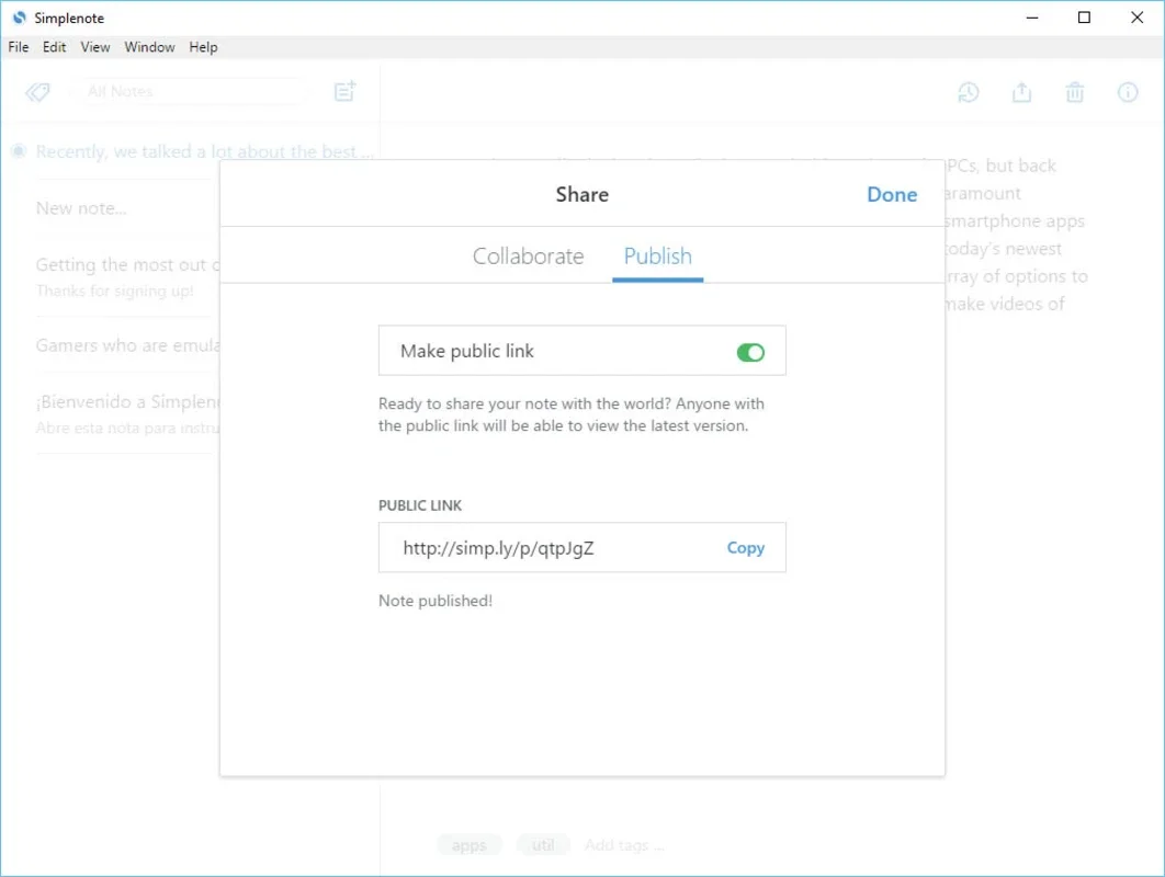 Simplenote for Windows - A Simple Note-Taking App