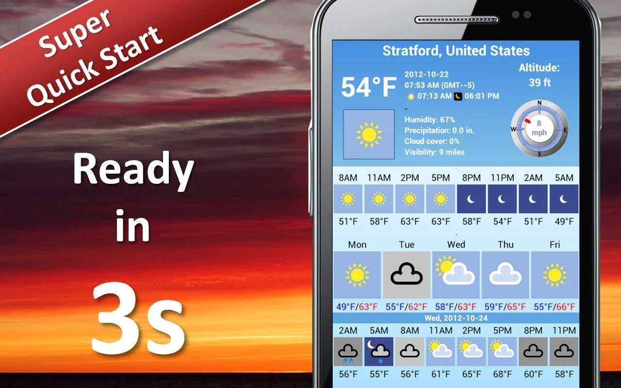 Weather 5 days for Android - Accurate Forecasts