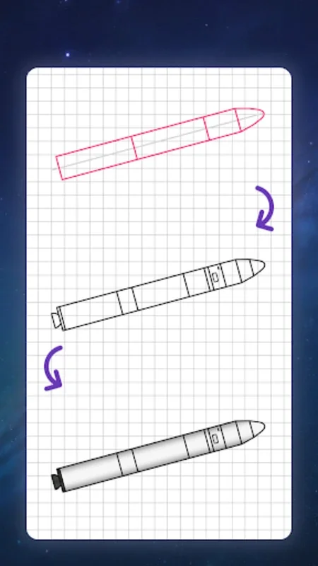 How to Draw Rockets by Steps for Android - Master Rocket Art