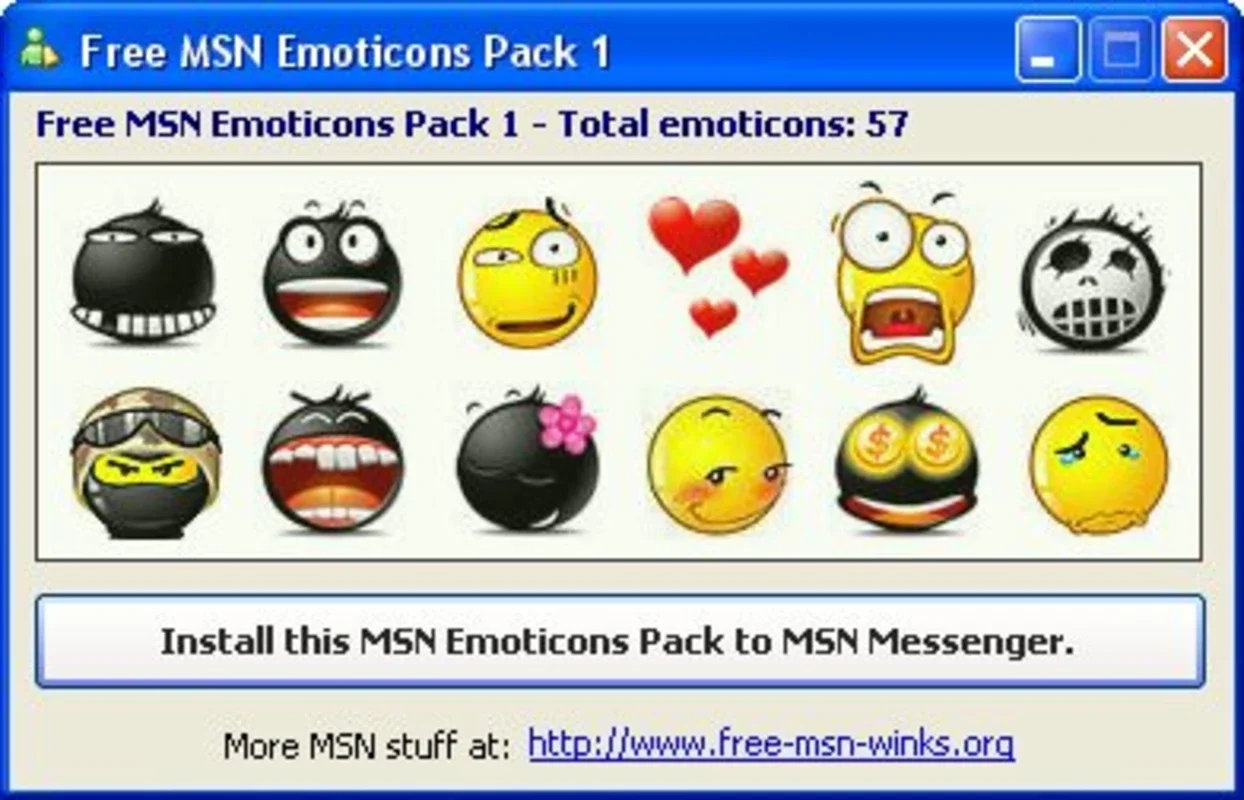 Free MSN Emoticons Pack 01 for Windows - No Download Fees