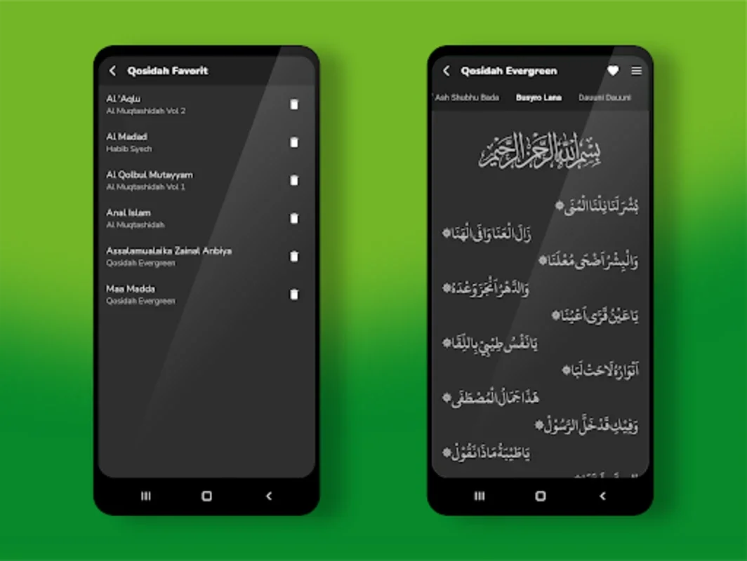 Lirik Qasidah for Android - Access Spiritual Texts Easily