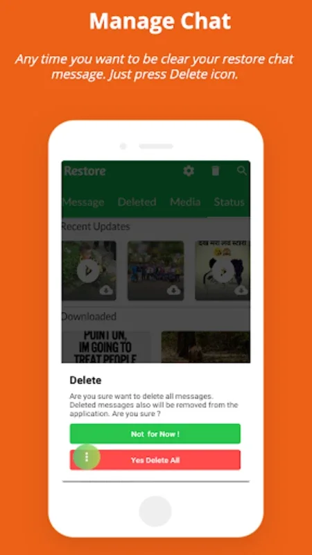 Restore : Recover Deleted mess for Android - Recover Messages and Media Privately