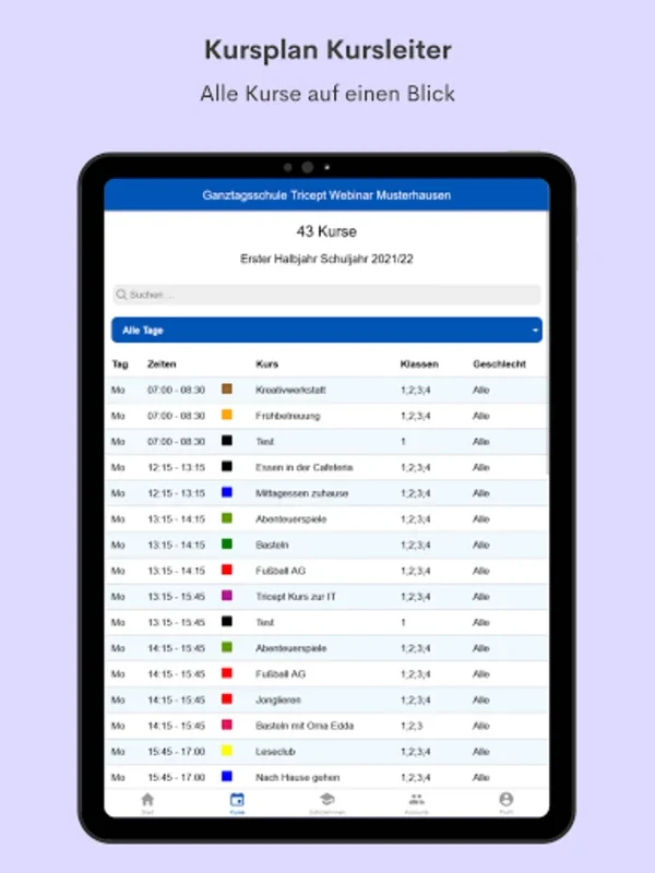 Online Ganztagsschule for Android: Real-Time Schedule Updates