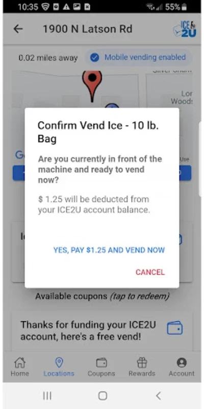 ICE2U for Android - Hassle - Free Ice and Water Purchase with Rewards