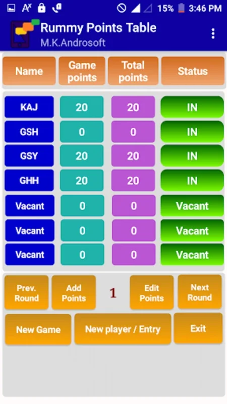 Rummy Points Table for Android - No Downloading Needed! (Android)