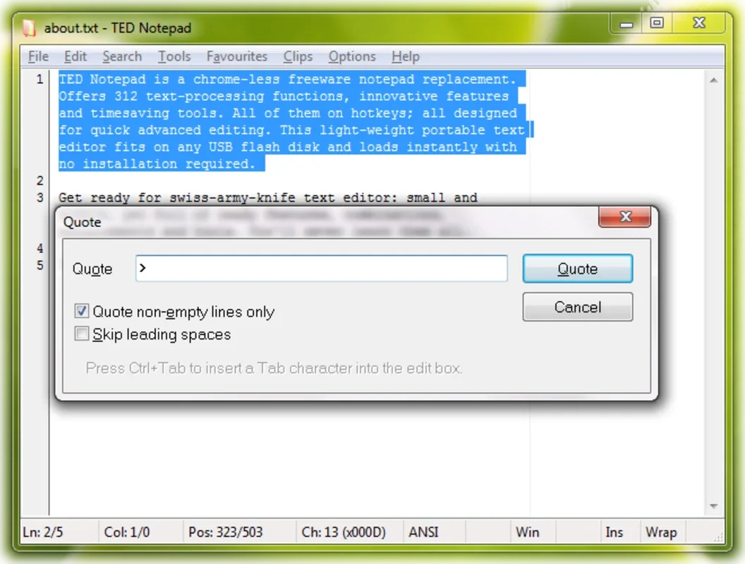 TED Notepad for Windows - Feature - Rich Text Editor