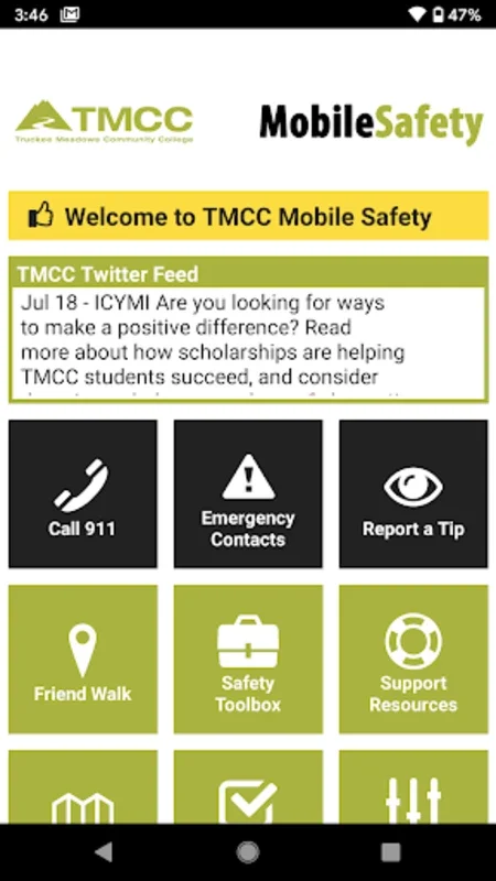 Mobile Safety - TMCC for Android: Enhancing Campus Security