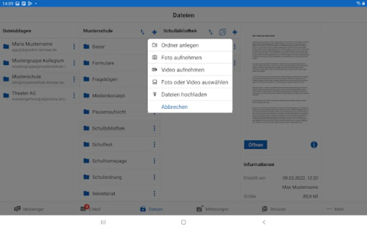 LernSax Messenger for Android: Educational Communication and File Management