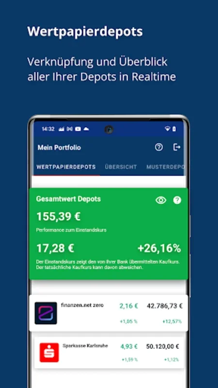 finanzen.net for Android - A Financial Data and Portfolio Management Tool