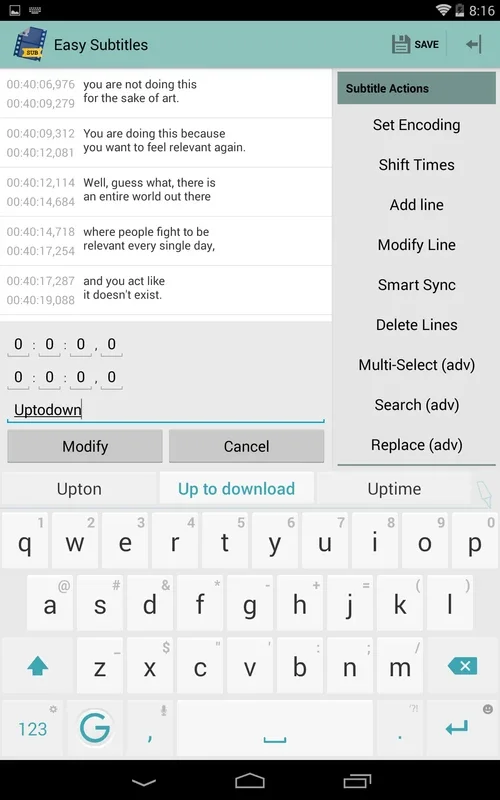 Easy Subtitles for Android - Edit and Embed Subtitles