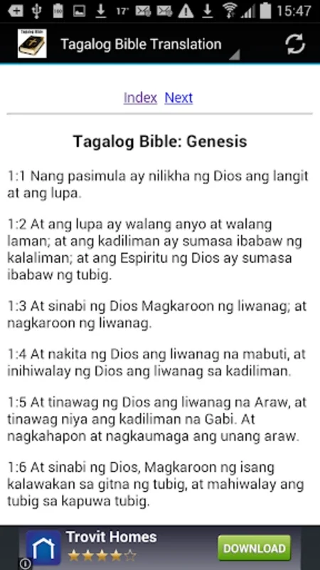 Tagalog Bible Translation for Android - Seamless Reading