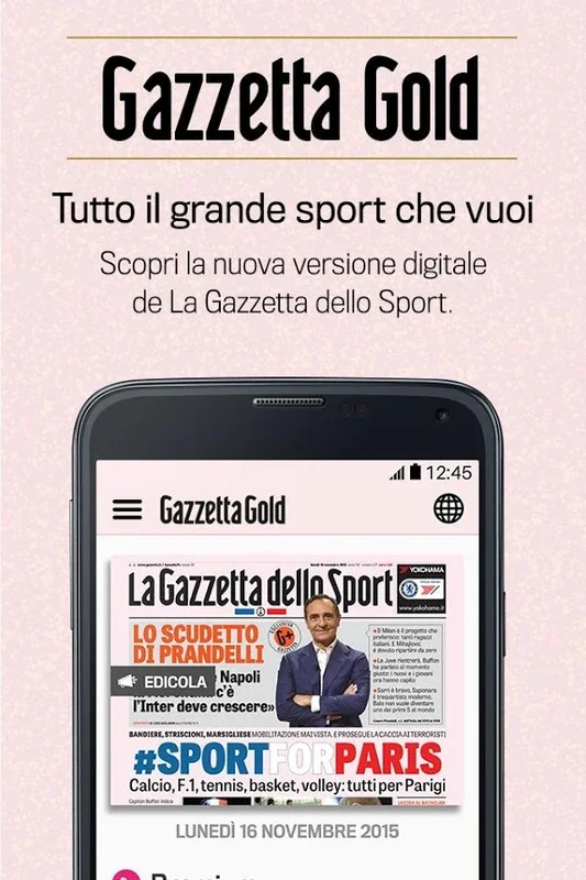 Gazzetta Gold for Android - Unparalleled Italian Sports News