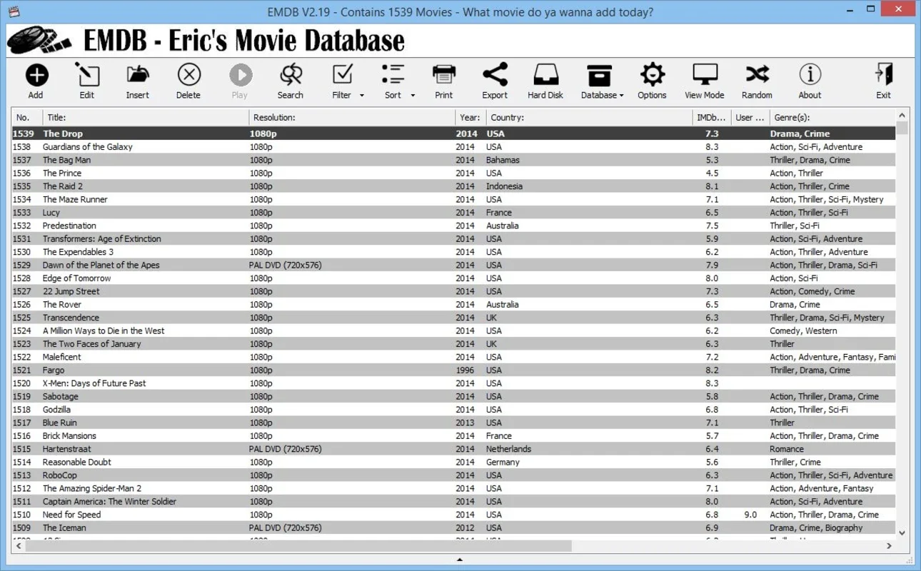 EMDB for Windows - Organize Your Movie Collection