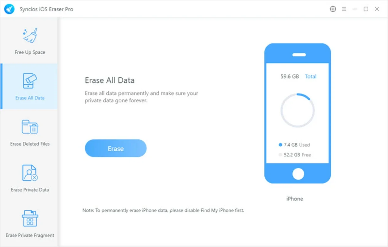 Syncios iOS Eraser Pro for Windows - Secure Data Erasure