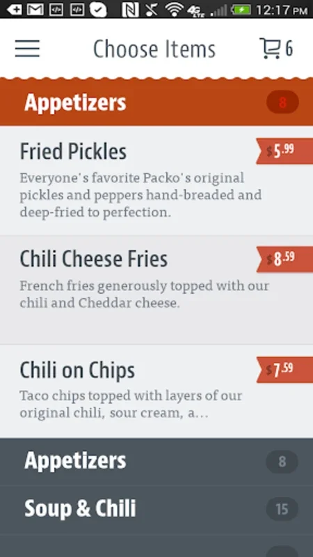 Tony Packo for Android: Customize Meals and Plan Orders