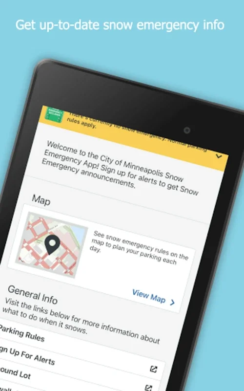 Mpls Snow Emergency Rules for Android - Navigate Winter Rules